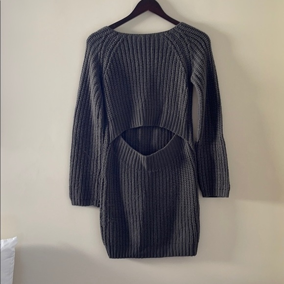 UO Long Sleeve Sweater Dress with Open Back - S - Picture 3 of 5